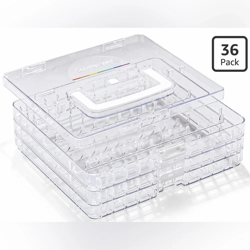 Shuttle Art Stackable Clear Marker Case - 3 layers, 36 marker slots. Like new.